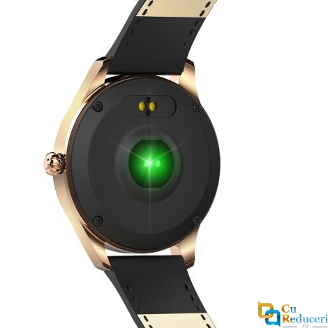 Ceas smartwatch Kingwear KW10, rezistent la apa IP68, 64KB Ram + 512KB ROM, display 1.04 inch TFT cu touch screen, rezolutie 240 * 198 pixeli, capacitate baterie 120mAh