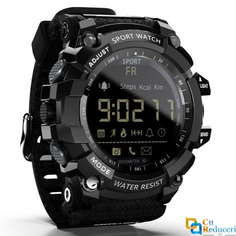 Ceas Smartwatch LOKMAT MK16, display 1.12 inch, rezistent la apa IP67(5 ATM), capacitate baterie 220mAh, pendometru, masoara pasii parcursi, distanta si arderea caloriilor