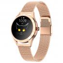 Ceas Smartwatch Kingwear KW10 Gold, rezistent la apa IP68, 64KB Ram + 512KB ROM, display 1.04 inch TFT cu touch screen, rezolutie 240 * 198 pixeli, capacitate baterie 120mAh