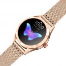 Ceas Smartwatch Kingwear KW10 Gold, rezistent la apa IP68, 64KB Ram + 512KB ROM, display 1.04 inch TFT cu touch screen, rezolutie 240 * 198 pixeli, capacitate baterie 120mAh