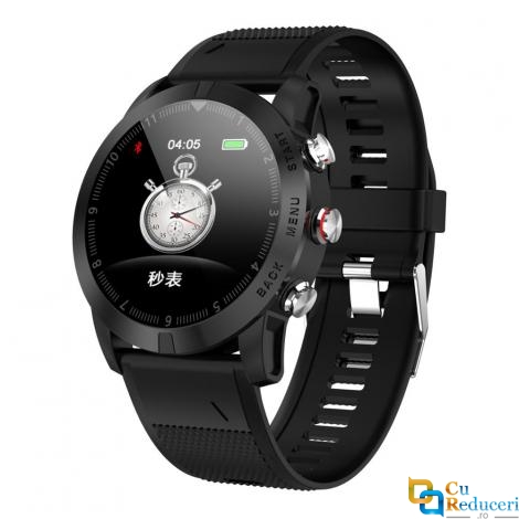 Ceas smartwatch DT NO.1 S10, 64KB RAM + 512KB ROM, display 1.3 inch TFT cu touch screen, rezolutie 240 x 240 pixeli, baterie 350mAh, rezistent la apa IP67
