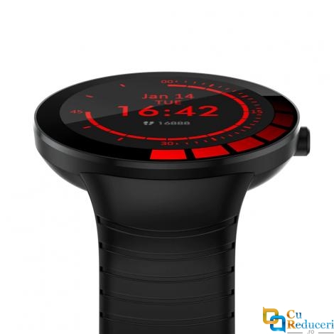 Ceas smartwatch Kingwear E3, display 1.28 inch cu touch screen, rezolutie 240 x 240 pixeli, baterie 200mAh, rezistent la apa IP68, functii de monitorizare a sanatatii