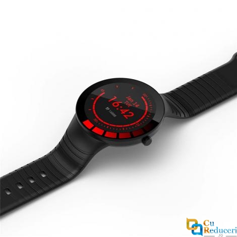 Ceas smartwatch Kingwear E3, display 1.28 inch cu touch screen, rezolutie 240 x 240 pixeli, baterie 200mAh, rezistent la apa IP68, functii de monitorizare a sanatatii