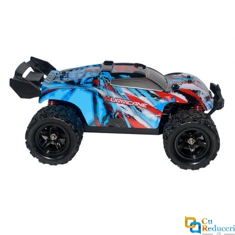 Masina cu telecomanda JJRC HS18321 albastra, 4x4, scara 1:18, viteza maxima 36 km/h, acumulator 7.4V 1200mAh, timp de utilizare ~20 min