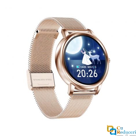 Ceas Smartwatch Kingwear MK20, senzor de ritm cardiac, rezistent la apa IP67, 128Kb RAM + 64Mb ROM, display 1.09 inch TFT cu touch screen, rezolutie 240 x 240 pixeli, capacitate baterie 140mAh