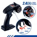 Masina cu telecomanda JJRC N516 albastra, 4WD, 1:10, 2.4G, viteza maxima ~46km/h, acumulator 7.4V 1600 mAh Li-Ion, autonomie ~10-15min