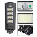 Lampa solara stradala 120W, 200 Led-uri SMD, panou solar incorporat, acumulator, senzor de miscare si lumina, telecomanda cu functii multiple, brat de montare inclus, baterii telecomanda incluse