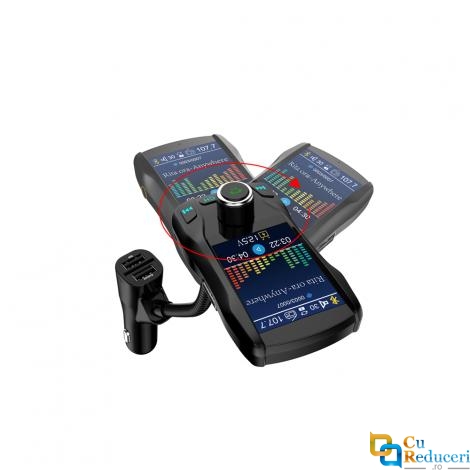 Modulator FM39, Bluetooth, MP3 Player, 3xUSB, MicroSD, microfon incorporat, ecran 1.8,  HandsFree, Quickcharge, 4 metode de a asculta muzica