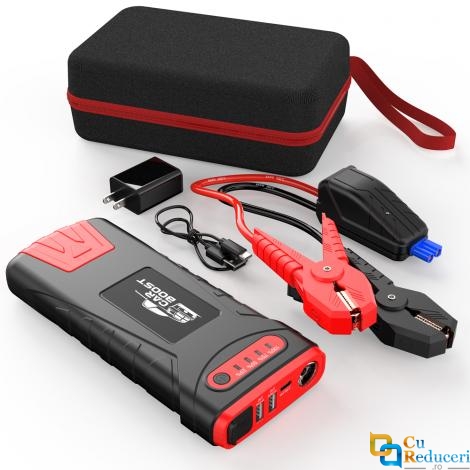 Acumulator extern pornire auto / Jump Starter 12 V, curent de pornire 2000 A, curent maxim 4000 A, capacitate 24000 mAh, lanterna, putere 88 Wh, 3.7V
