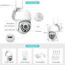 Camera de supraveghere WIFI, 8MP, 4K Ultra HD, 5X Zoom, Exterior/interior, Night Vision Color, Leduri lumina, Alarma, Comunicare Bidirectionala, Stocare Card saau Cloud, Senzor miscare, Alb
