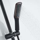 Coloana de dus cu 3 functii, material alama sanitara, Momali, design modern, culoare negru si auriu rose