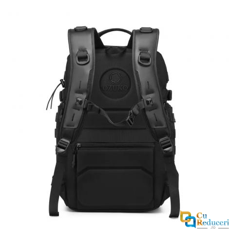 Rucsac multifuncional pentru calatorie, Ozuko, 28L, impermeabil, suport pentru ochelari, racheta tenis, trepied, buzunare impermeabile, rezistent la uzura, unisex, negru