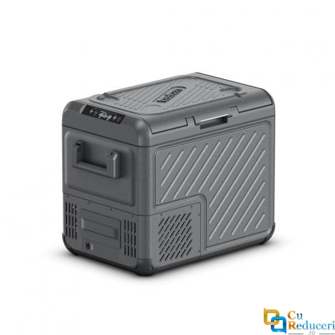 Lada frigorifica portabila, cu compresor, zona dubla de racire, cablu alimentare 12/24V si 220V, capacitate 45 litri, 60 W, neagra