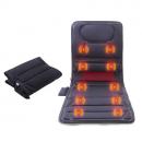 Saltea pentru masaj gat, spate, talie, picioare, 10 motoare vibrante, telecomanda, cu caldura, piele ecologica, culoare negru