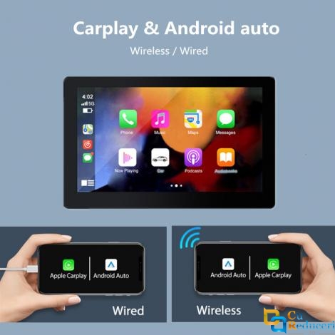 Navigatie Auto Multimedia, Display 7 inch, camera inregistrare fata 4K, Ecran IPS HD full-touch, CarPlay/Android Auto, Wireless, Bluetooth, Miracast, AirPlay, Split-screen
