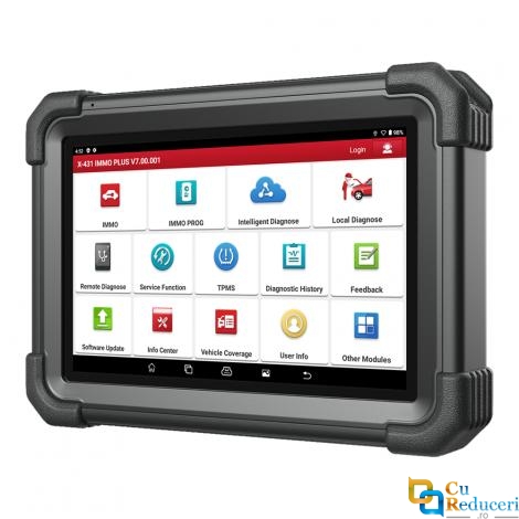 Launch X431 IMMO Plus - Tester auto profesional cu functii avansate IMMO, programare chei, resetari ECU, compatibil OBD2, 39 Functii speciale, Display 8 inch, Android 10.0, 4GB RAM + 64GB Stocare, 6300mAh, 2 ani actualizare gratuit