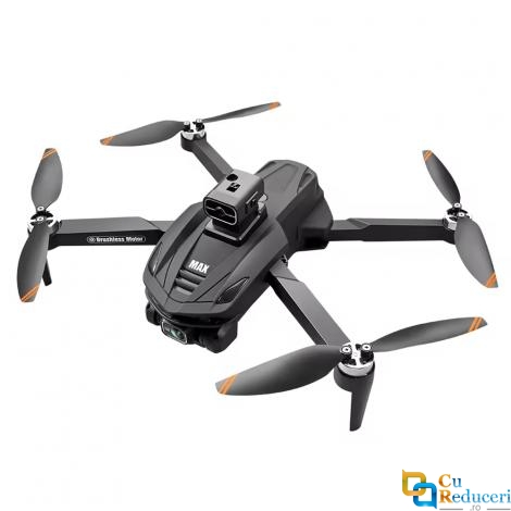 Drona V168 MAX, camera 8K UHD 5G GPS cu obiectiv de evitare obstacole la 360°, raza de actiune de 3000 m, motor fara perii, baterie 7.4V 3000 mAh, autonomie 30 min