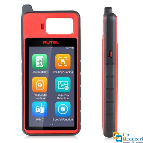 Autel MaxiIM KM100E - dispozitiv profesional dedicat programarii cheilor auto si sistemelor de imobilizare (IMMO), Android 9.0, 2GB RAM + 64GB Stocare, ecran tactil de 5.5 inch, 2 chei universale, actualizare gratuita pe viata