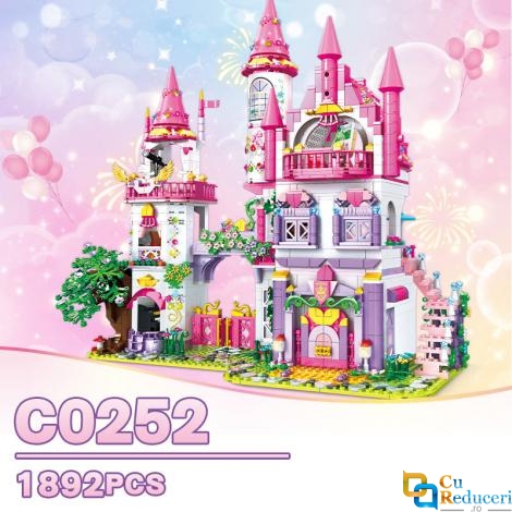 Set constructie tip Lego Woma® C0252 - 1892 piese, Gradina Amaranthine din taramul basmelor, set creativ pentru copii