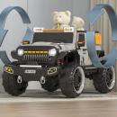 Masinuta electrica SUV pentru copii, 2 locuri, 4 motoare 550,  4x4, baterie 12V 7Ah, suspensii hidraulice, telecomanda pentru parinti, lumini LED, Bluetooth, Roti EVA, scaun piele ecologica, 137 x 77 x 74 cm, culoare gri