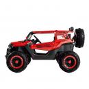 Masinuta electrica pentru copii, 4x4, 12V 10A, 2 locuri, roti EVA, telecomanda parinti, Bluetooth, suspensii, dotari premium, scaune piele ecologica, culoare rosu, 125 x 75 x 73